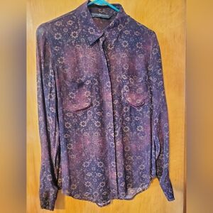 Peruvian Connection Blouse Sheer Top Lucca NWOT